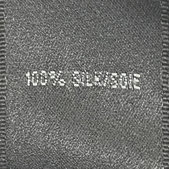 Lafayette 148 Grey Metallic 100% Silk Button Embellished Collar Shirt 8 *tear - Picture 4 of 11